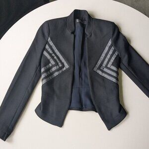 Zara Trafaluc - Cropped Peplem Blazer with and Ribbon Detail - Size XS